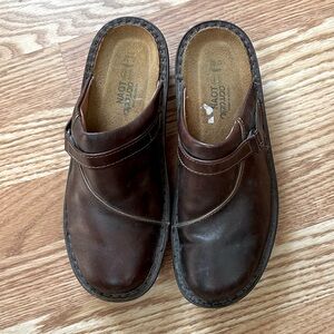 NAOT leather clog slip ons